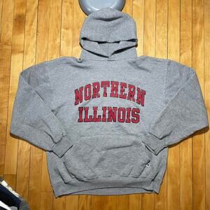 Vintage Northern Illinois Hoodie Mens L Gray Russell Athletic College NIU
